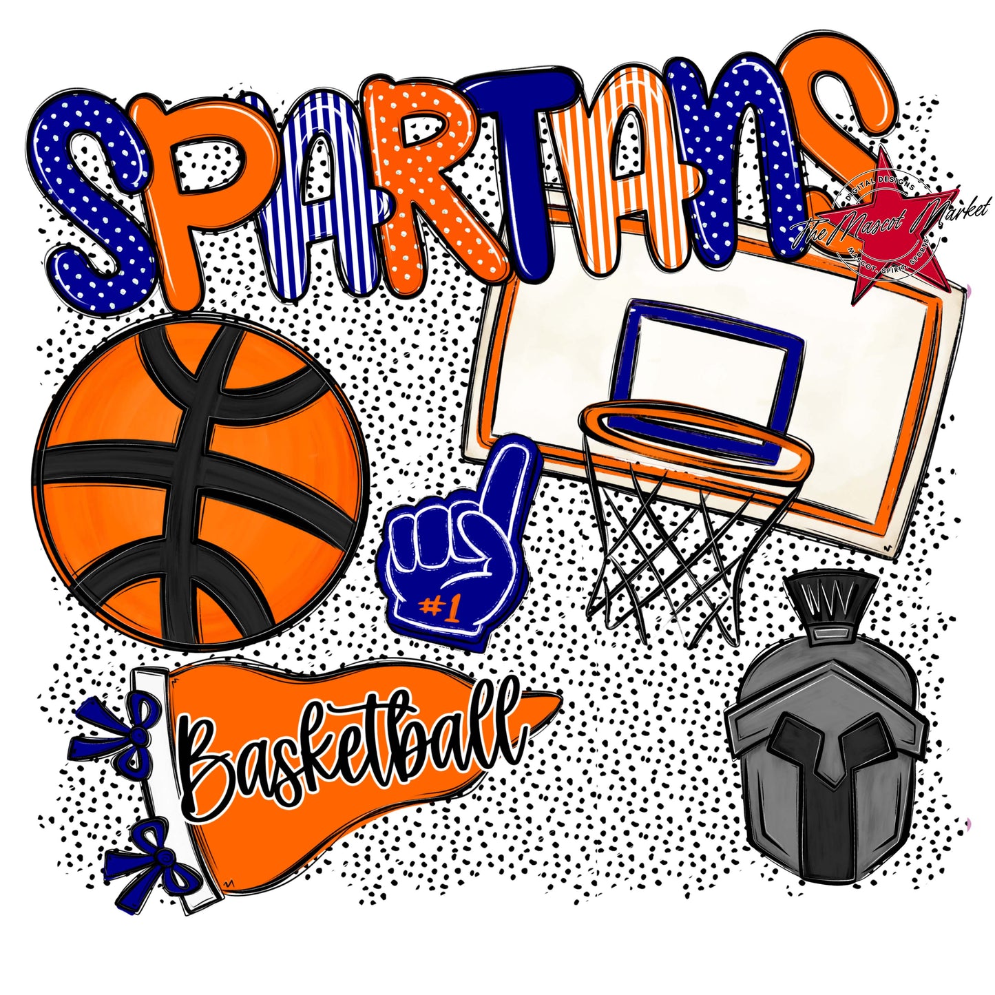 Spartans Basketball Spirit-Blue & Orange