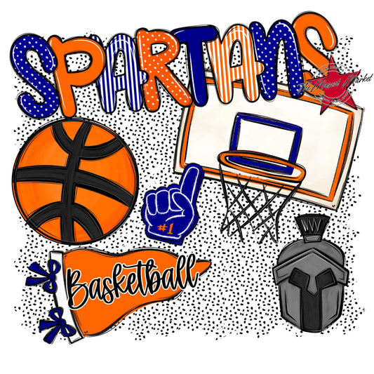 Spartans Basketball Spirit-Blue & Orange