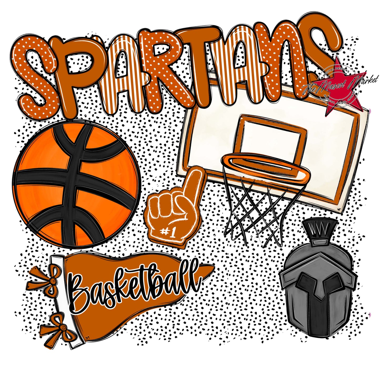 Spartans Basketball Spirit-Burnt Orange