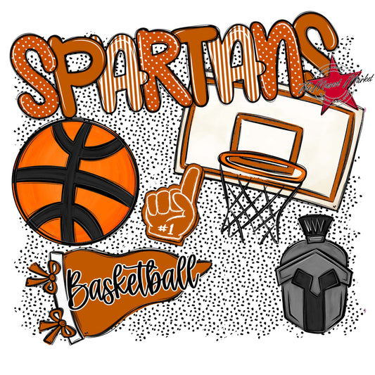 Spartans Basketball Spirit-Burnt Orange