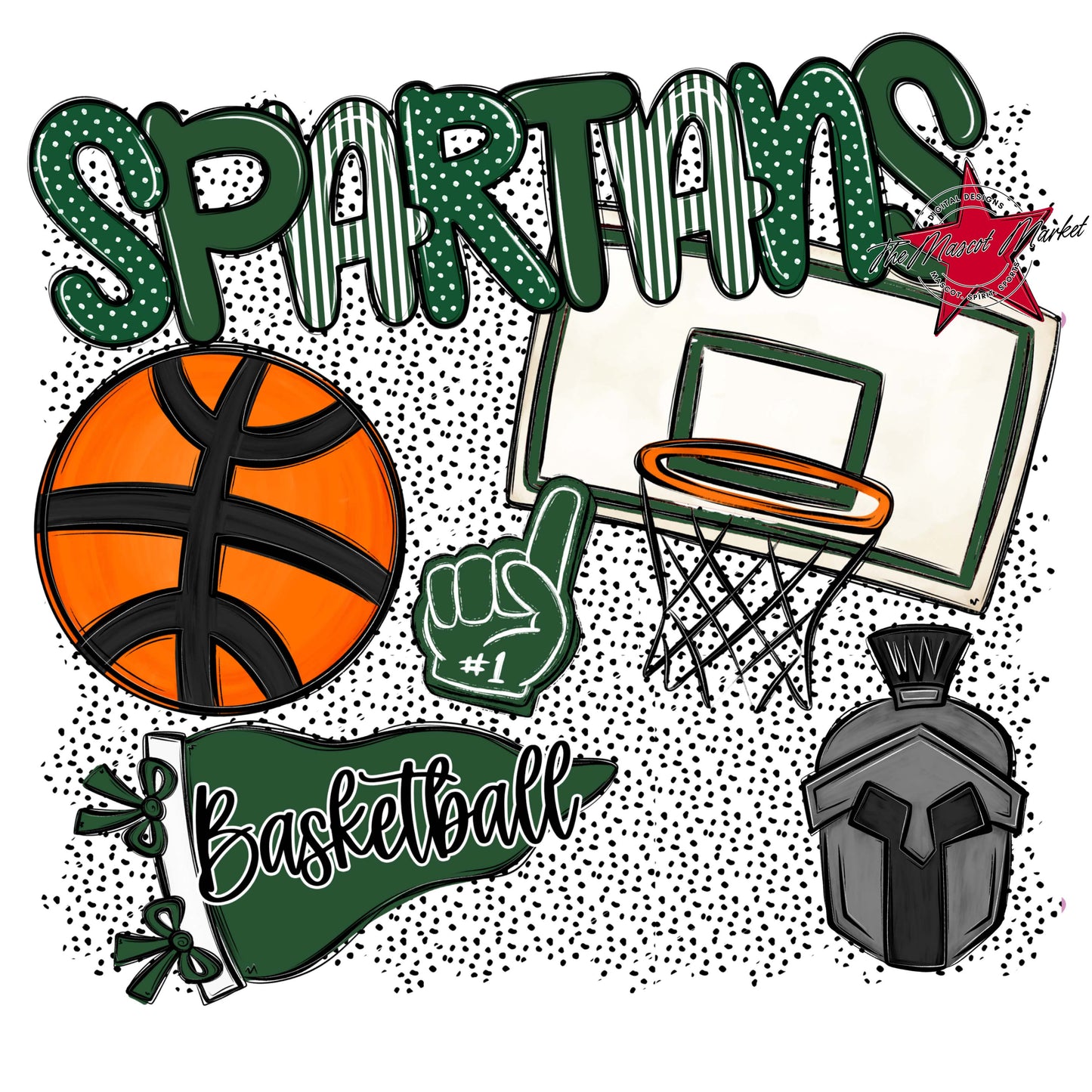 Spartans Basketball Spirit-Green