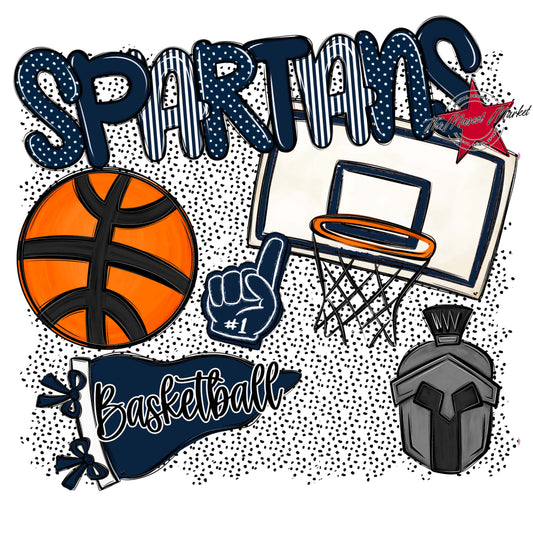 Spartans Basketball Spirit-Navy