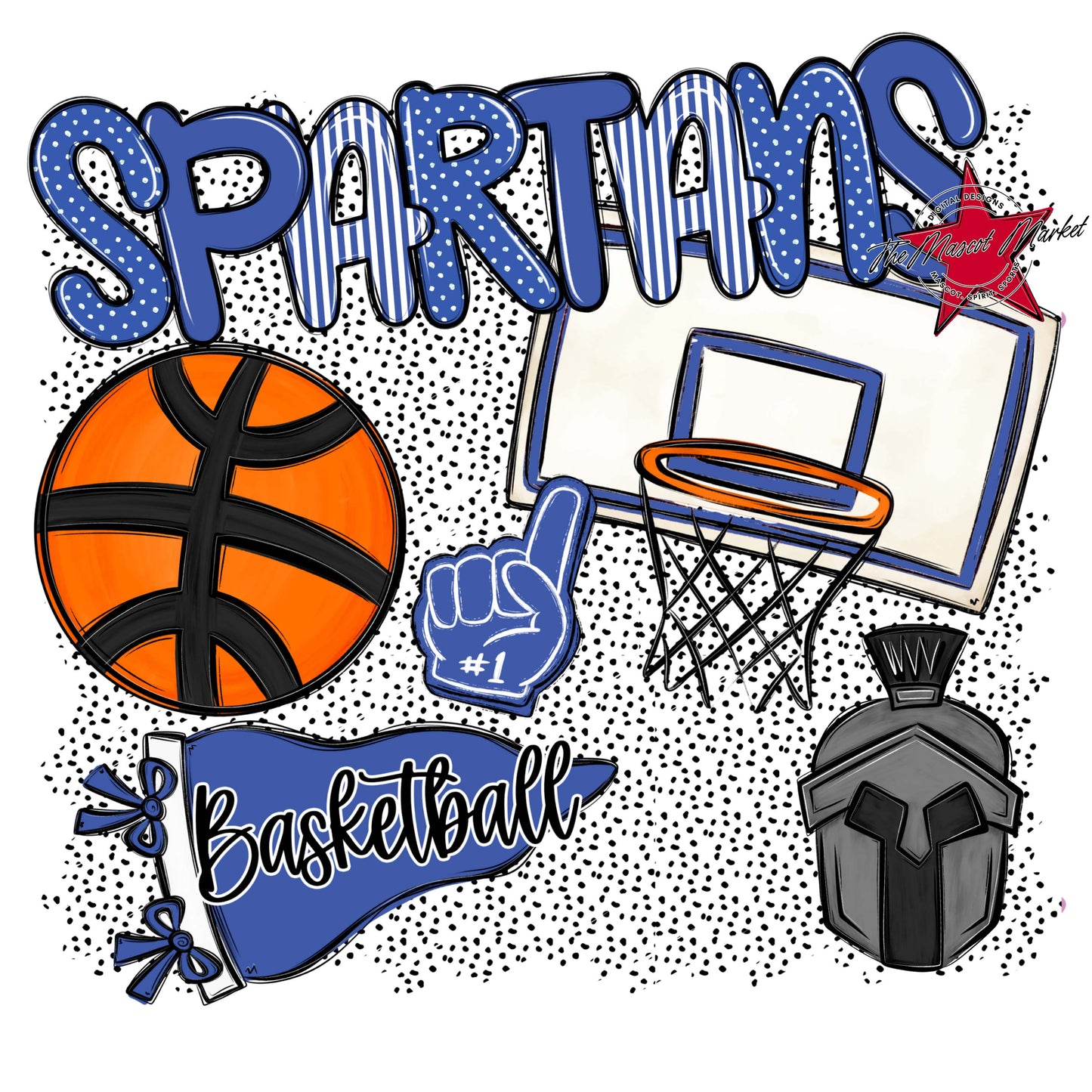 Spartans Basketball Spirit-Off Blue