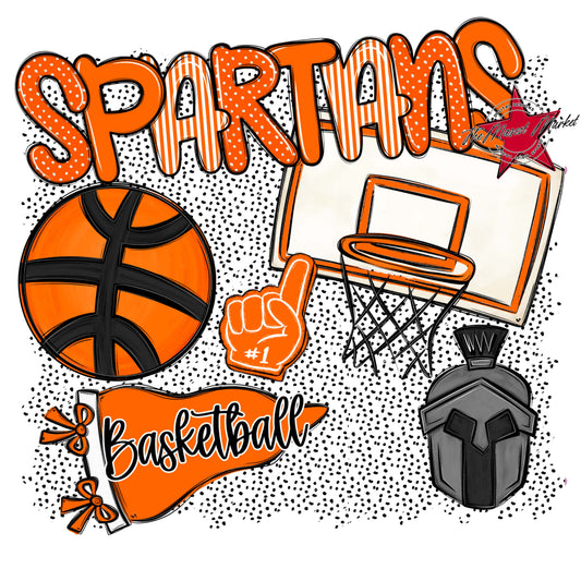 Spartans Basketball Spirit-Orange