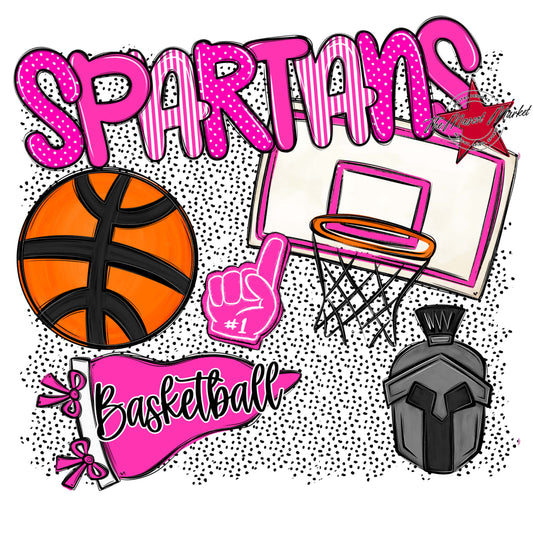 Spartans Basketball Spirit-Pink