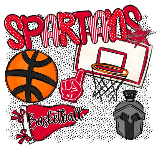 Spartans Basketball Spirit-Red