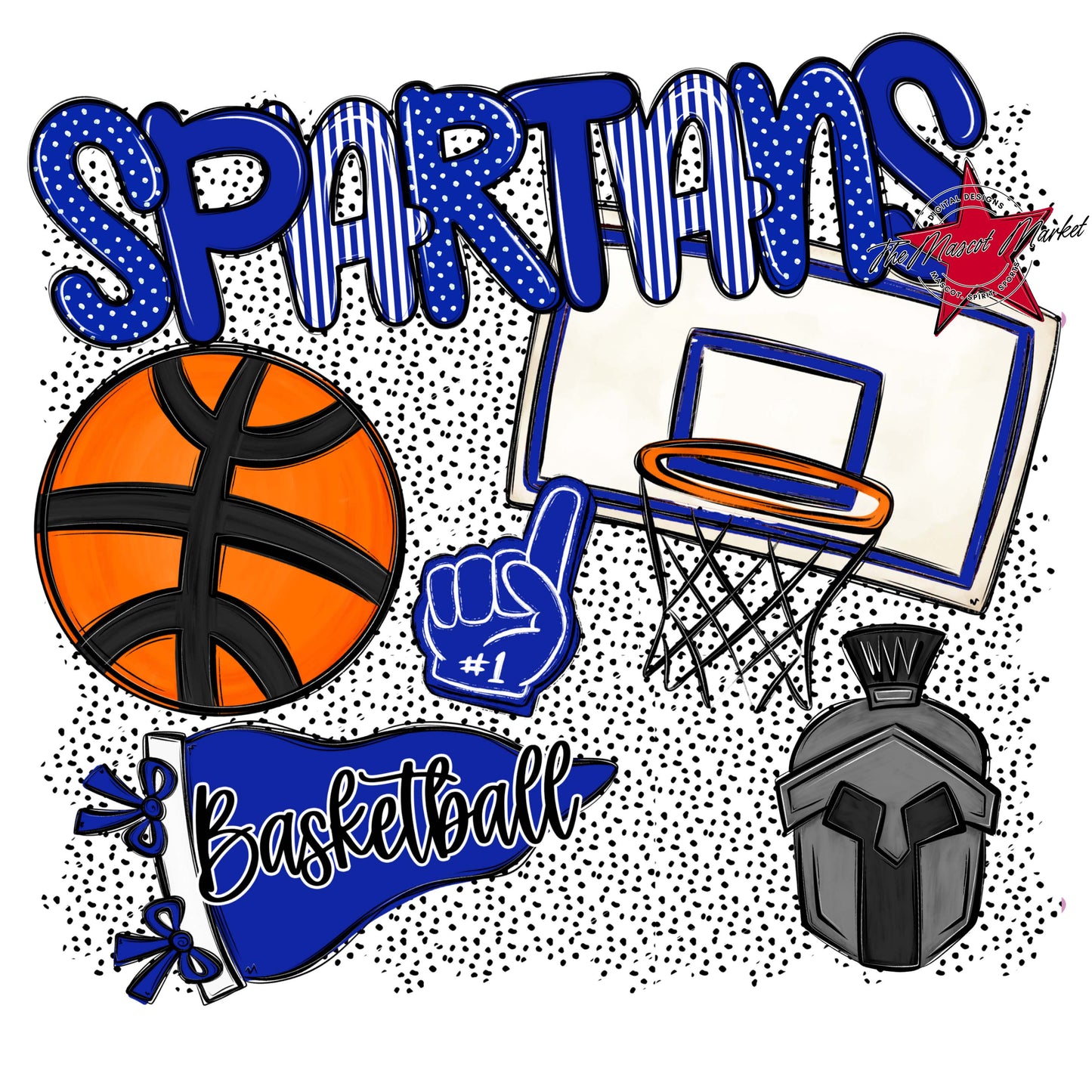 Spartans Basketball Spirit-Royal Blue