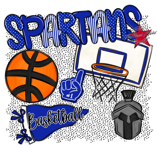 Spartans Basketball Spirit-Royal Blue