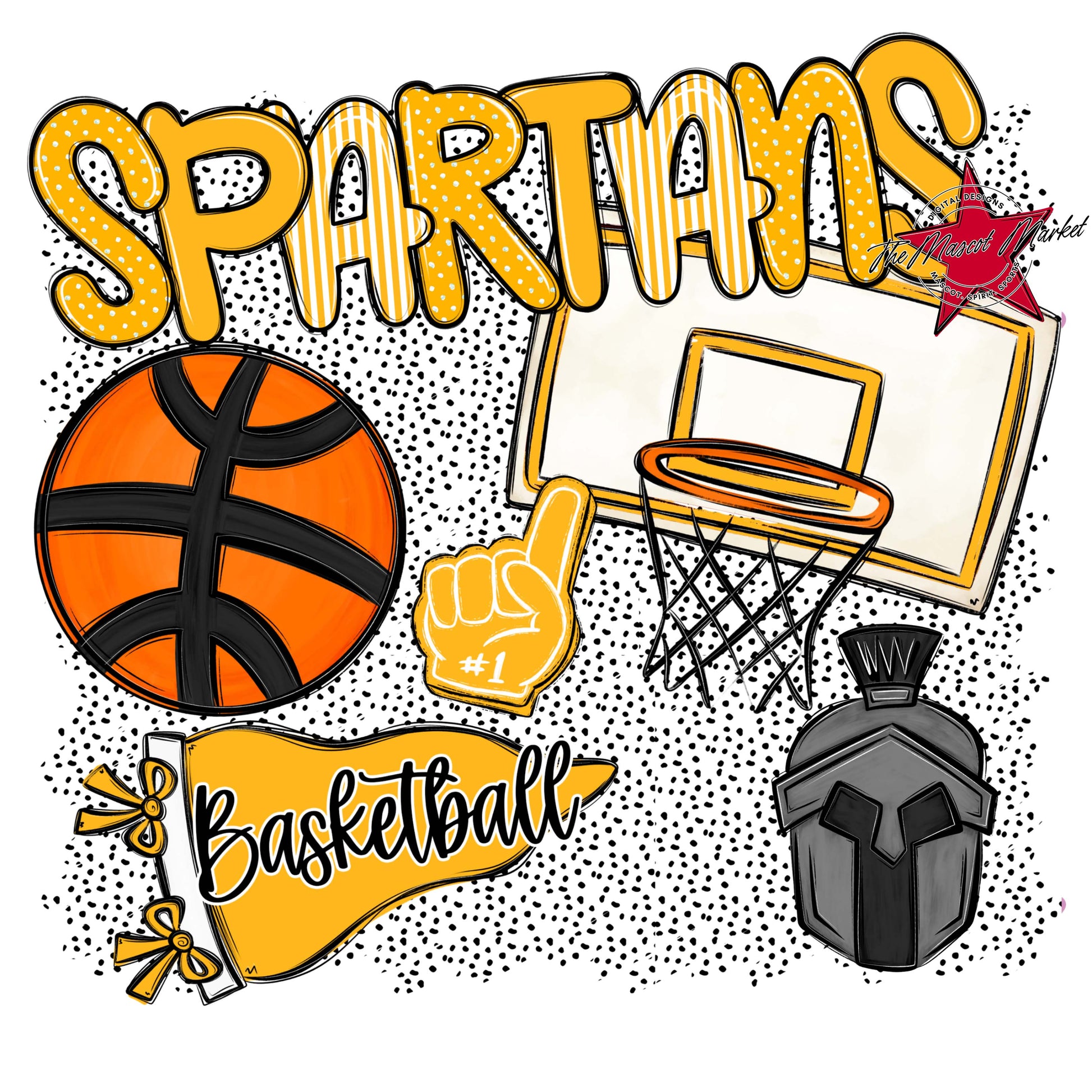 Spartans Basketball Spirit-Yellow