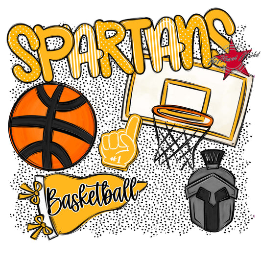 Spartans Basketball Spirit-Yellow