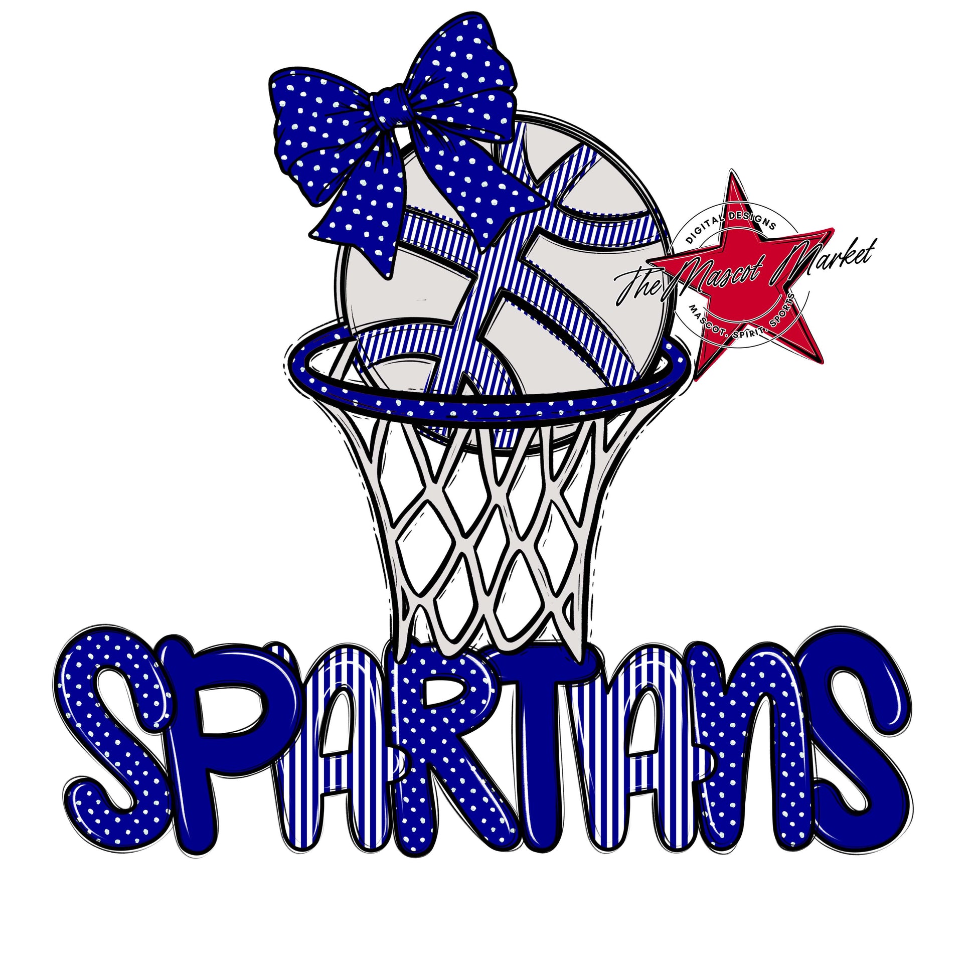 Spartans Basketball Spirit Design-Blue