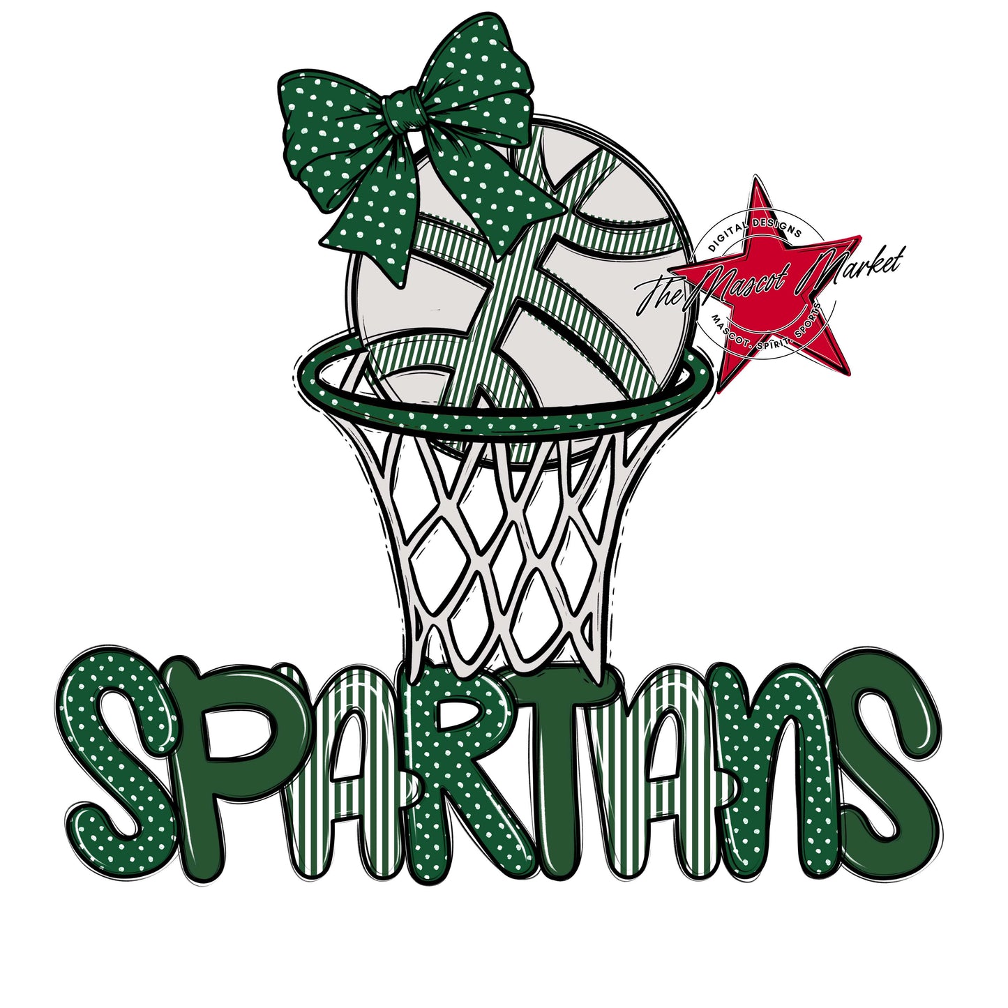 Spartans Basketball Spirit Design-Green