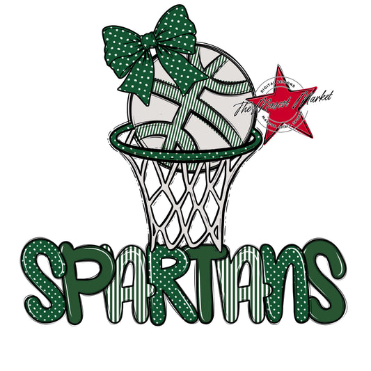 Spartans Basketball Spirit Design-Green