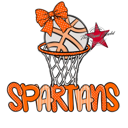 Spartans Basketball Spirit Design-Orange