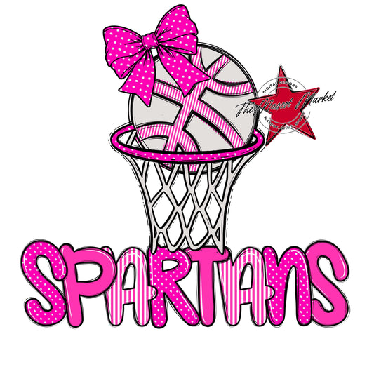 Spartans Basketball Spirit Design-Pink