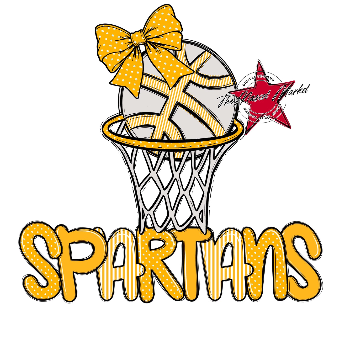 Spartans Basketball Spirit Design-Yellow