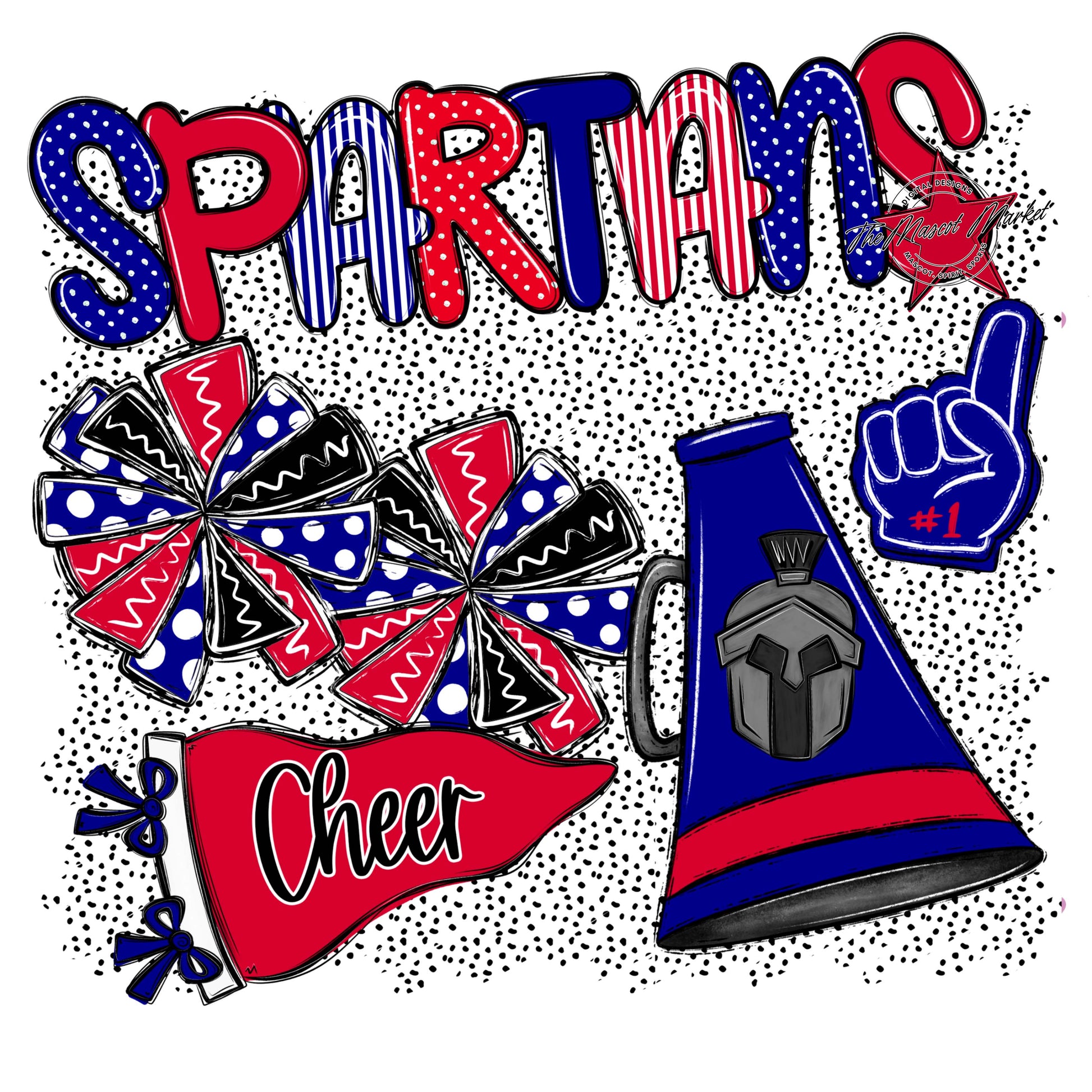 Spartans Cheer Spirit-Blue & Red