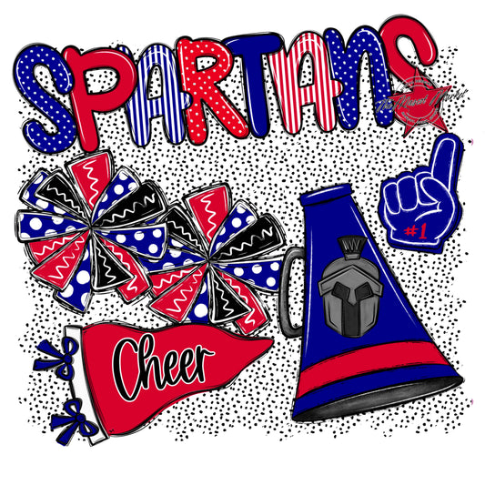 Spartans Cheer Spirit-Blue & Red