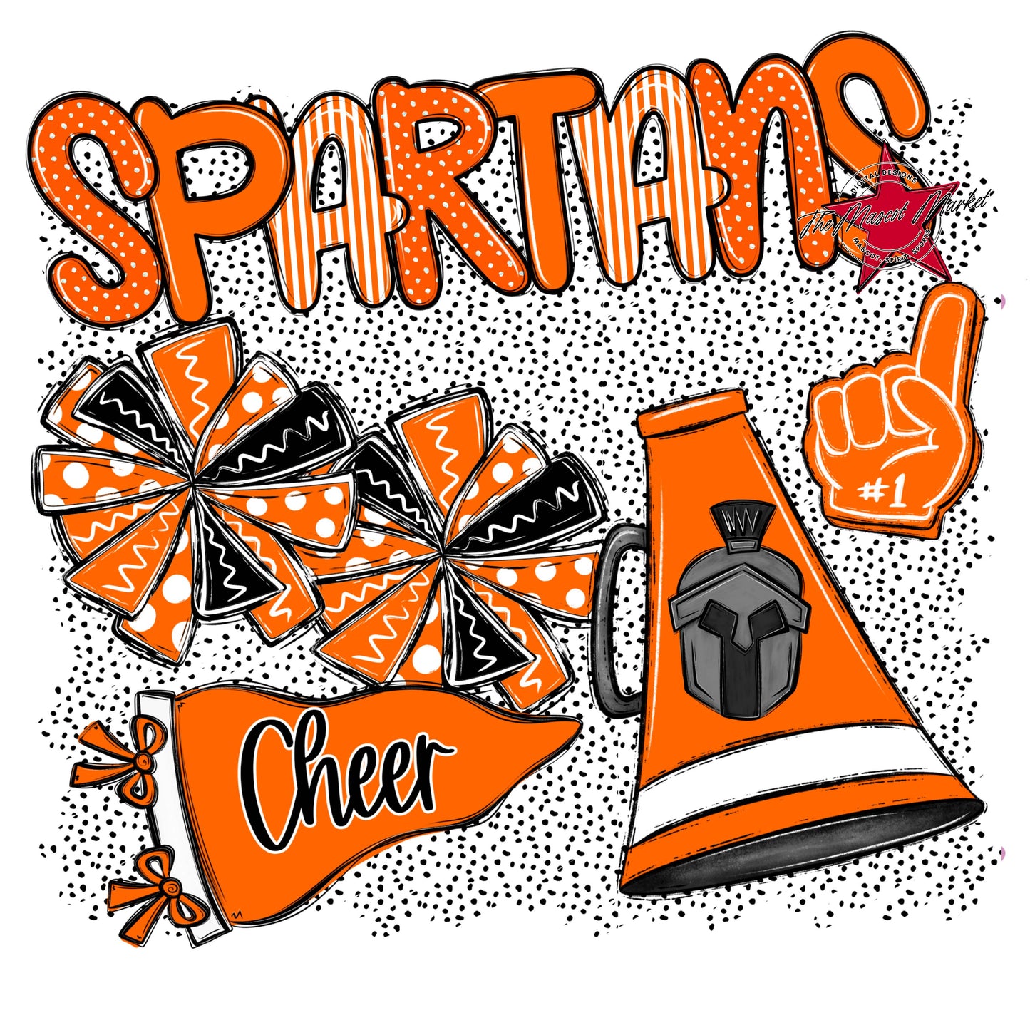 Spartans Cheer Spirit-Orange