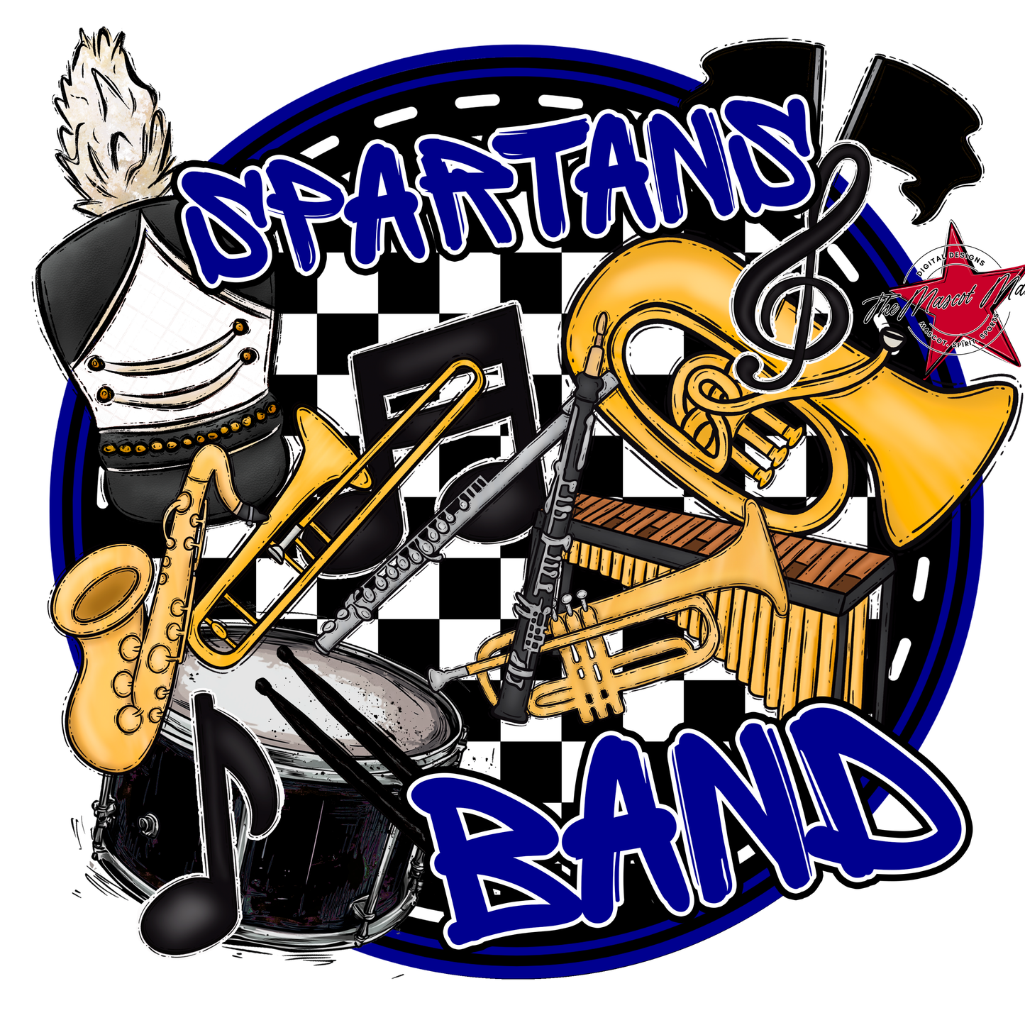Spartans Circle Band Design-Blue