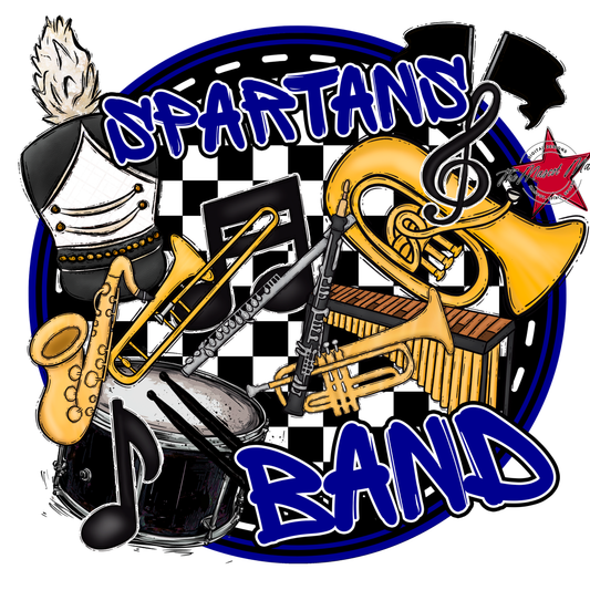 Spartans Circle Band Design-Blue