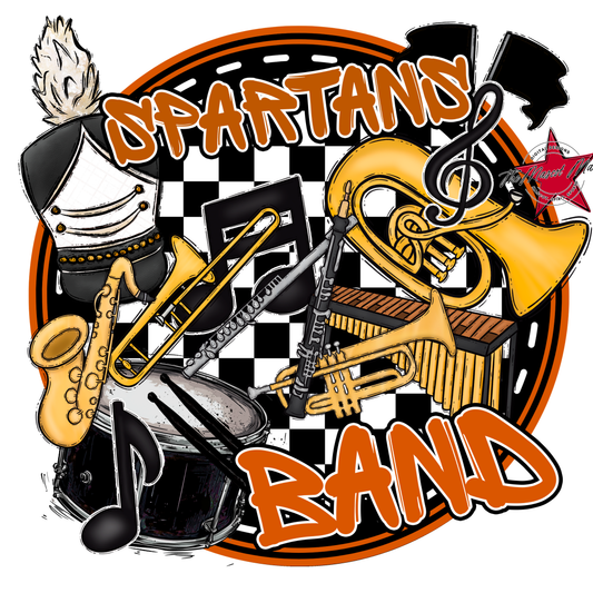 Spartans Circle Band Design-Burnt Orange