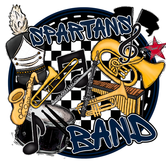 Spartans Circle Band Design-Navy