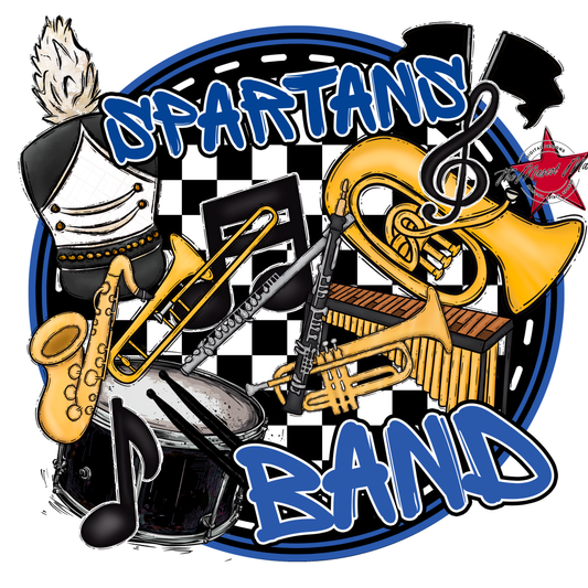 Spartans Circle Band Design-Off Blue