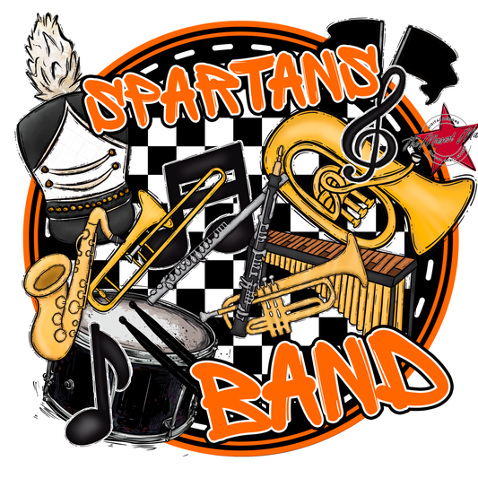 Spartans Circle Band Design-Orange