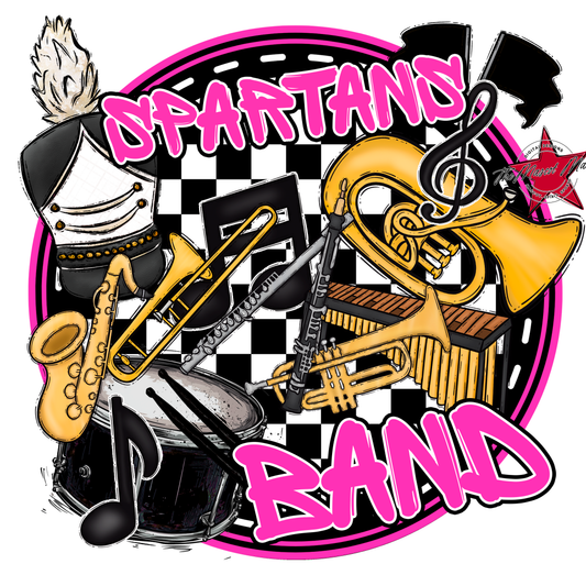 Spartans Circle Band Design-Pink