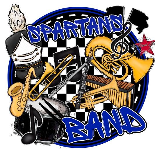 Spartans Circle Band Design-Royal Blue