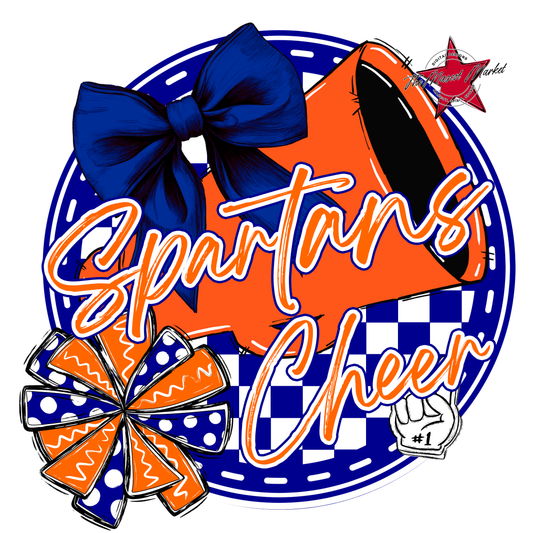 Spartans Circle Cheer Design-Blue-Orange