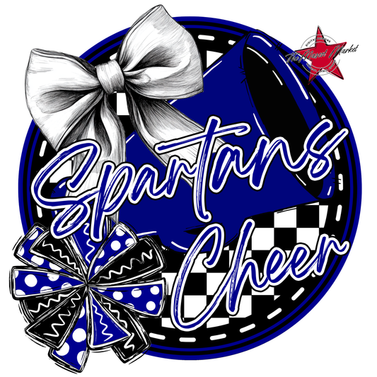 Spartans Circle Cheer Design-Blue
