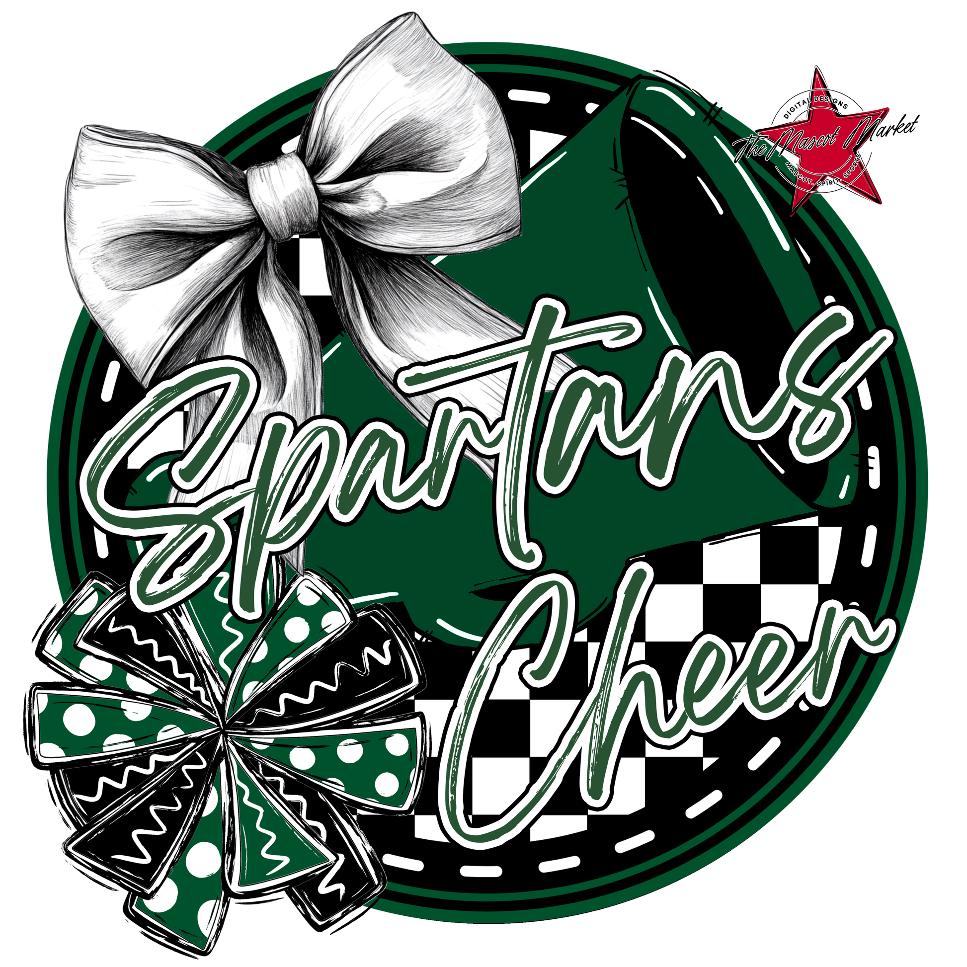 Spartans Circle Cheer Design-Green
