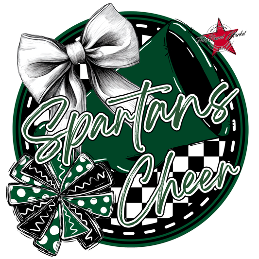 Spartans Circle Cheer Design-Green