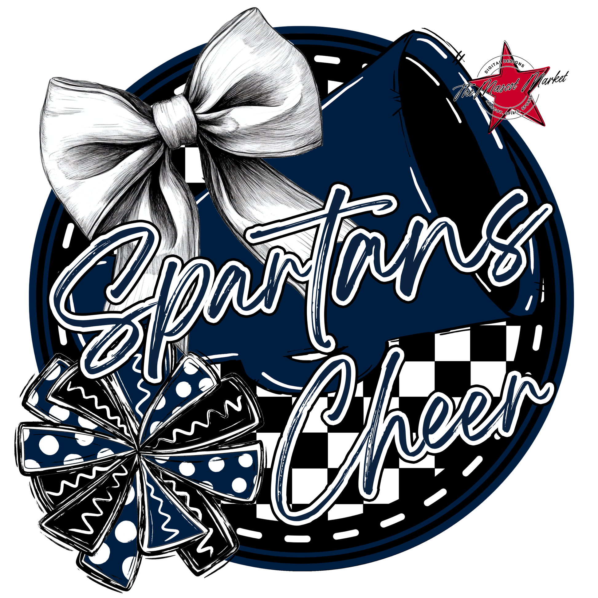 Spartans Circle Cheer Design-Navy