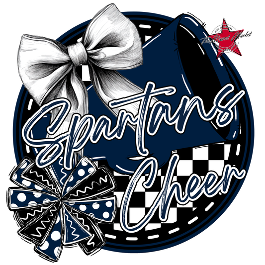 Spartans Circle Cheer Design-Navy