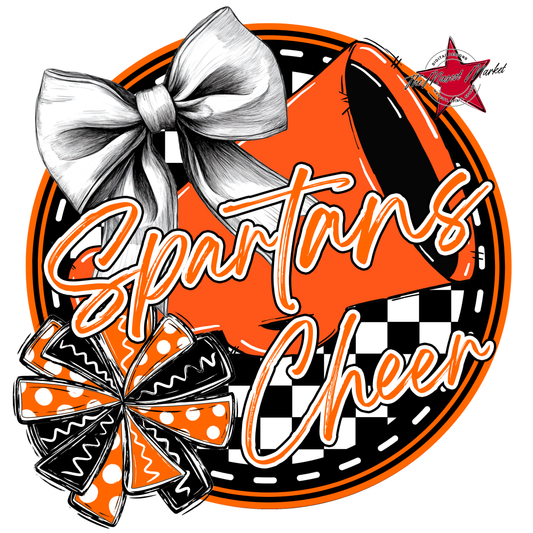 Spartans Circle Cheer Design-Orange