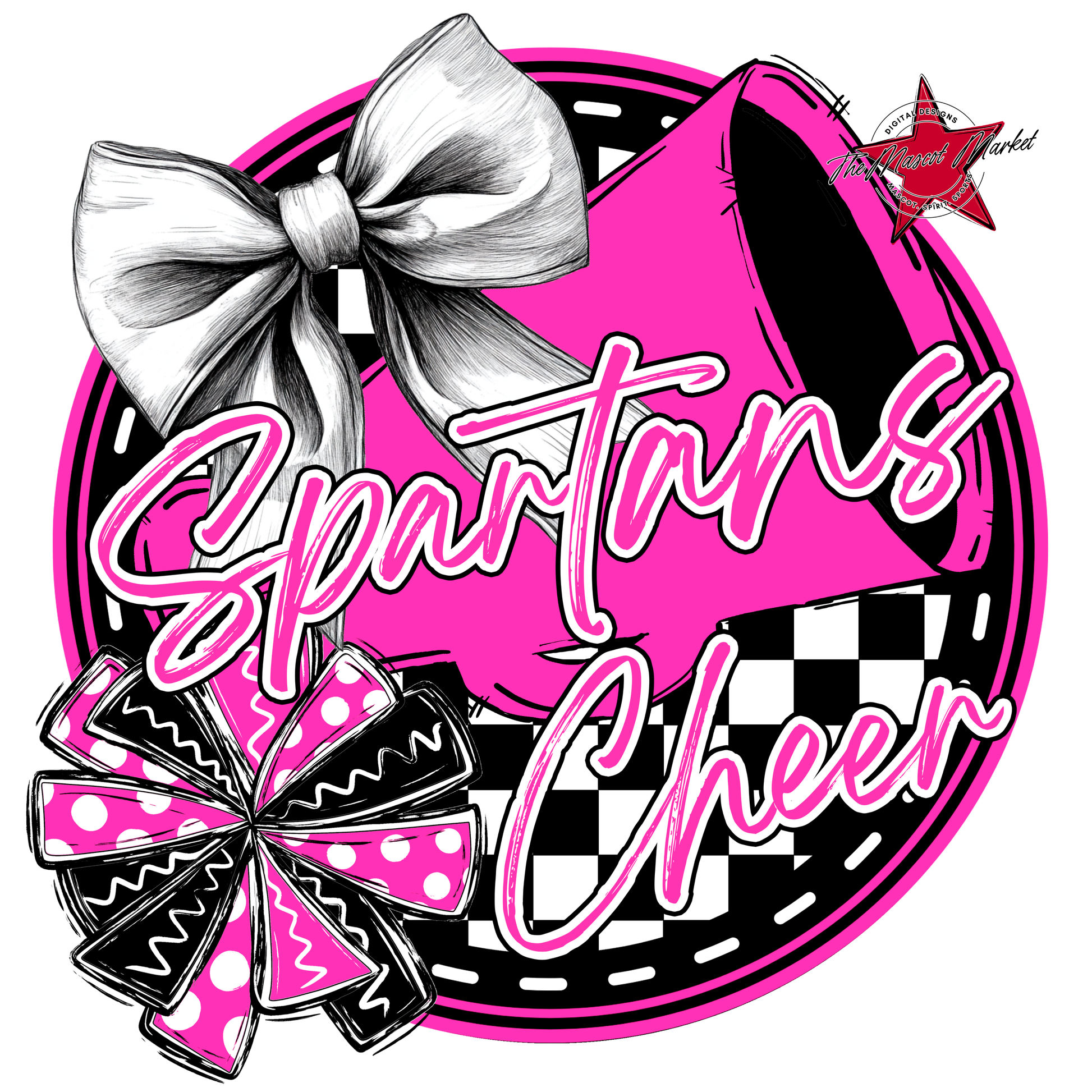 Spartans Circle Cheer Design-Pink