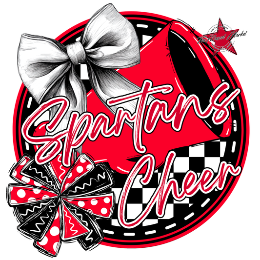 Spartans Circle Cheer Design-Red