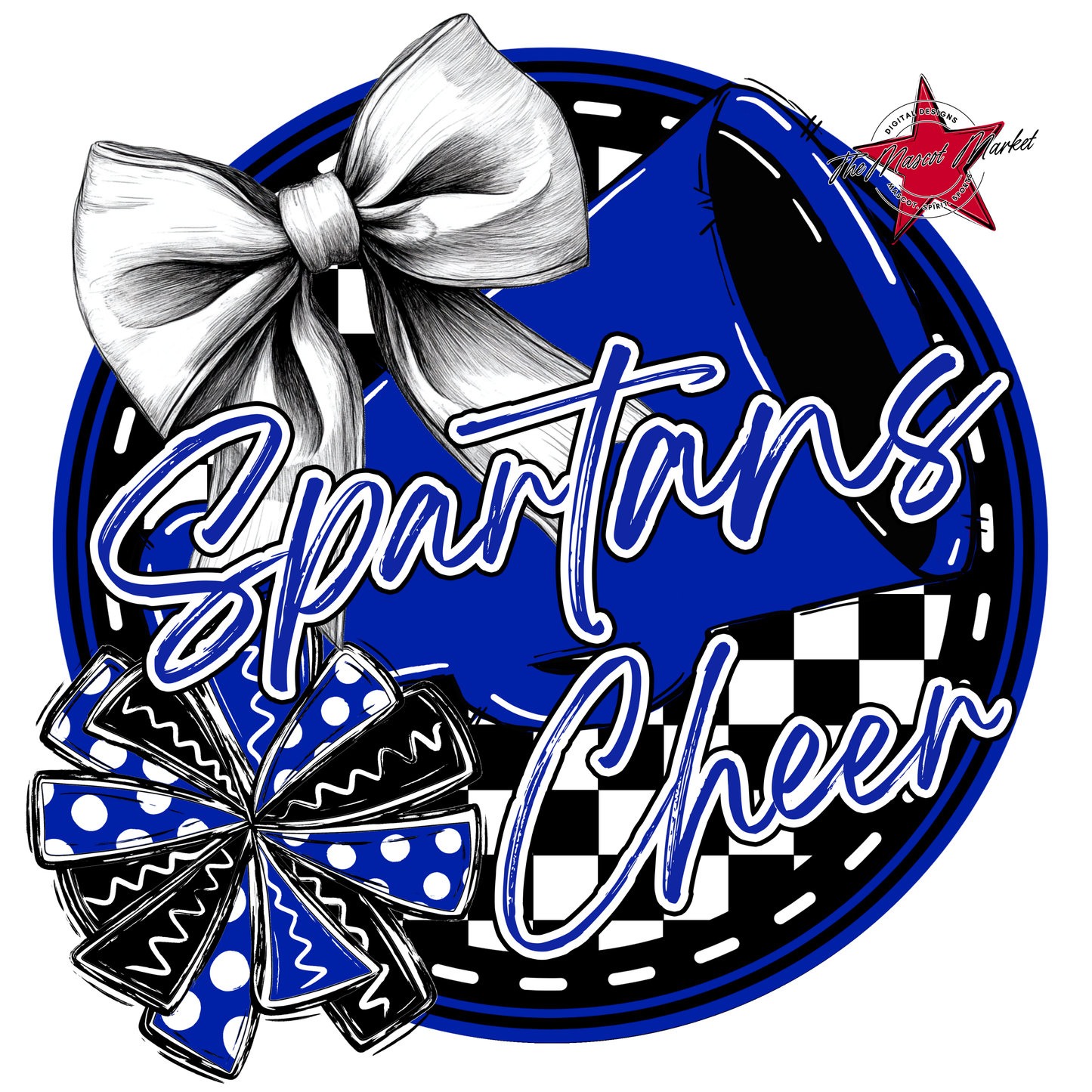 Spartans Circle Cheer Design-Royal Blue