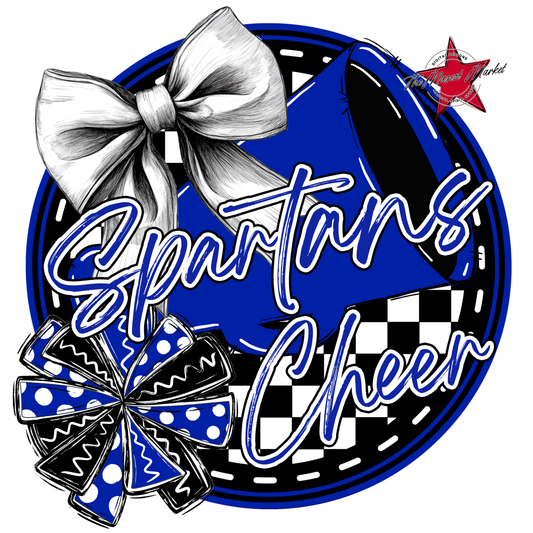 Spartans Circle Cheer Design-Royal Blue