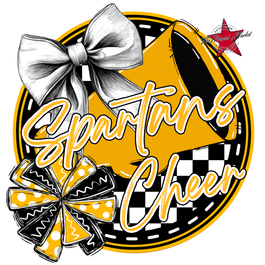 Spartans Circle Cheer Design-Yellow