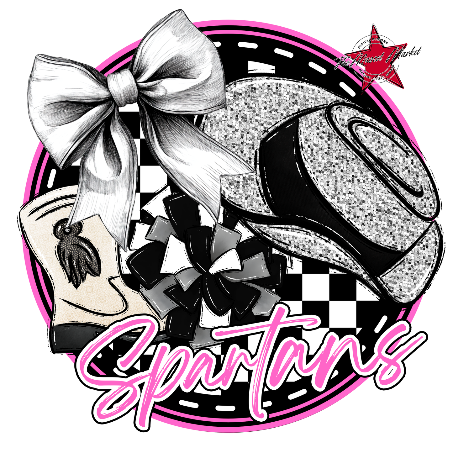 Spartans Circle Drillteam Design-Baby Pink