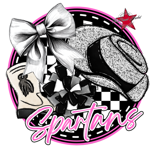 Spartans Circle Drillteam Design-Baby Pink