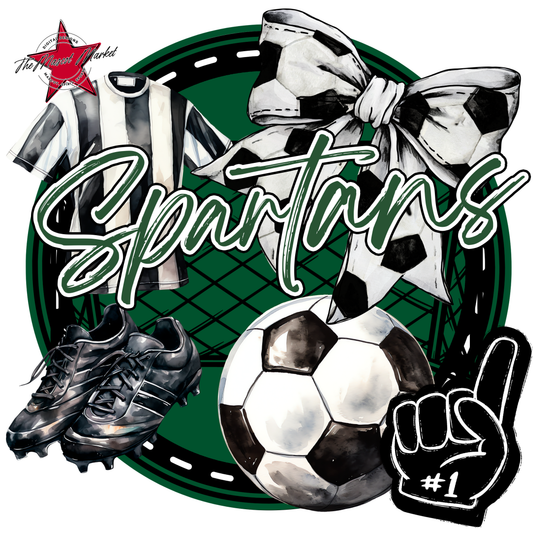 Spartans Circle Soccer Design-Green