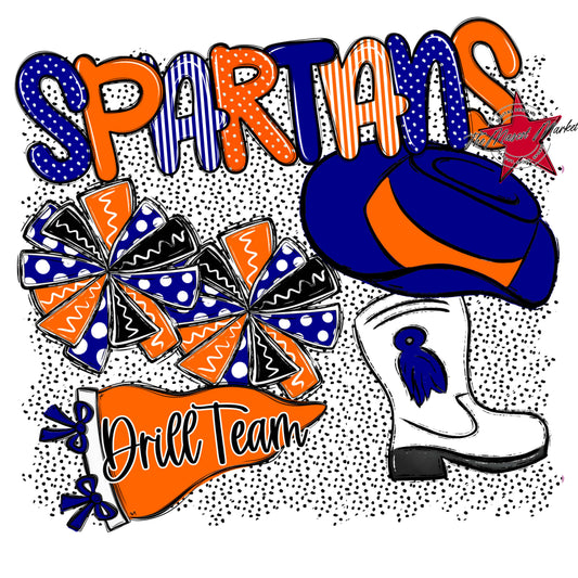 Spartans Drillteam Spirit-Blue & Orange