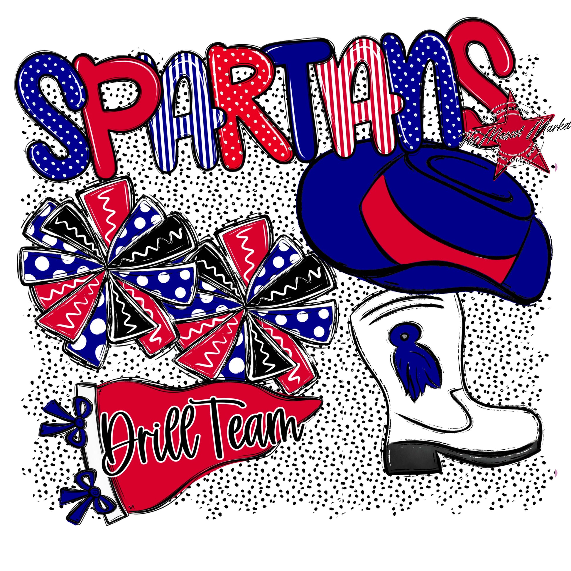 Spartans Drillteam Spirit-Blue & Red