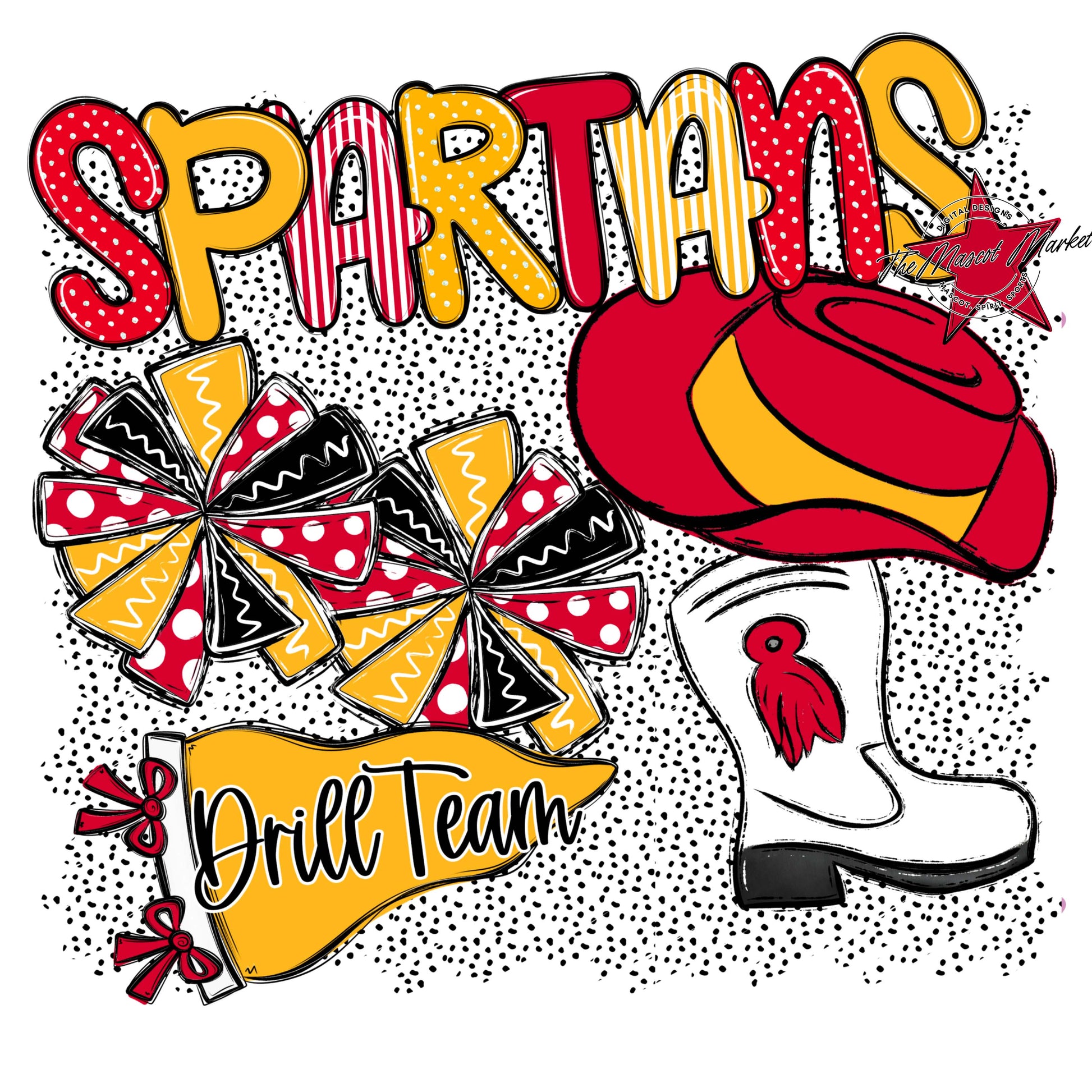 Spartans Drillteam Spirit-Red & Yellow