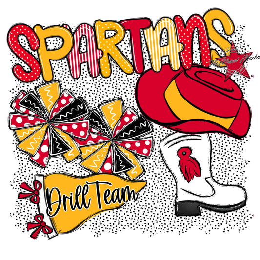 Spartans Drillteam Spirit-Red & Yellow